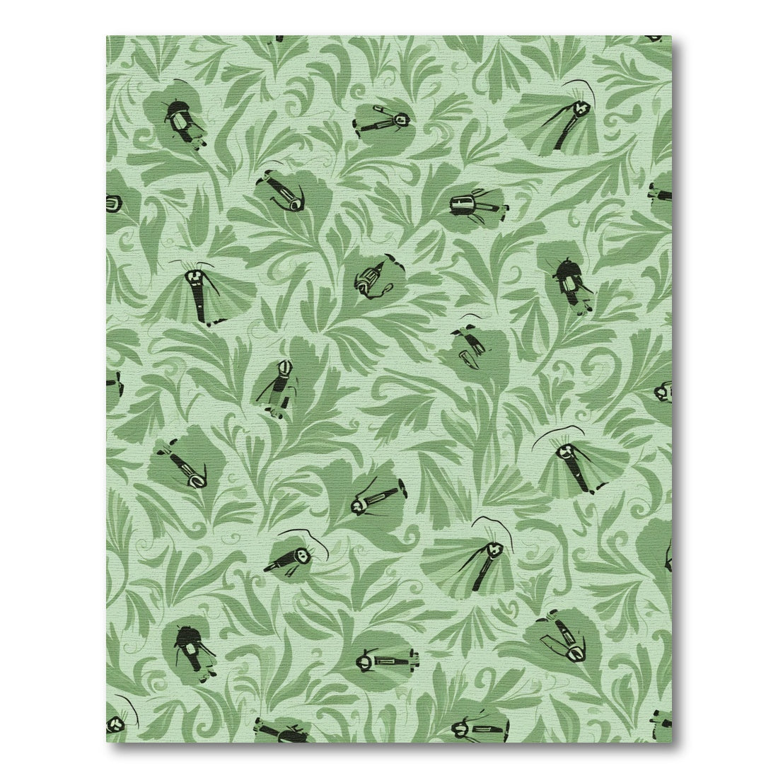 Whimsical Green Insect Floral Rug