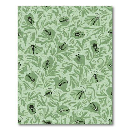 Whimsical Green Insect Floral Rug