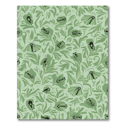Whimsical Green Insect Floral Rug
