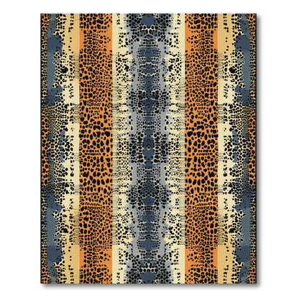 Leopard Print Striped Ombre Rug