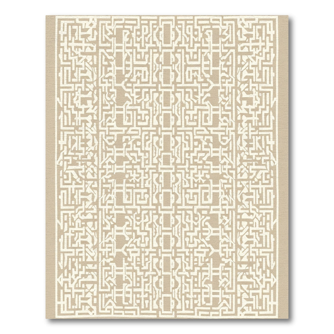 Modern Beige Abstract Geometric Line Rug
