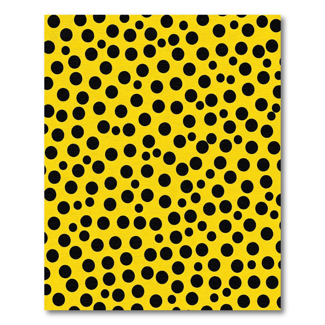 Sunny Yellow Black Polka Dot Scatter Rug
