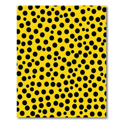 Sunny Yellow Black Polka Dot Scatter Rug