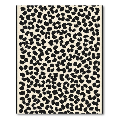 Cream Black Spotted Overlay Rug