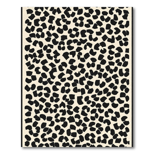 Cream Black Spotted Overlay Rug
