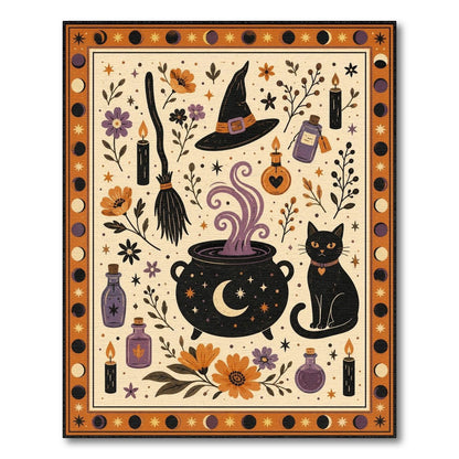 Witch Cauldron Halloween Area Rug