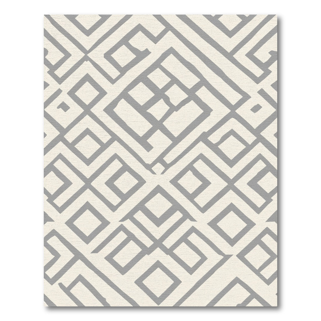 Neutral Gray Abstract Geometric Links Rug