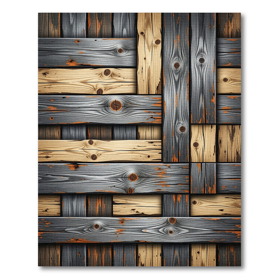 Rustic Wood Grain Weave Rug