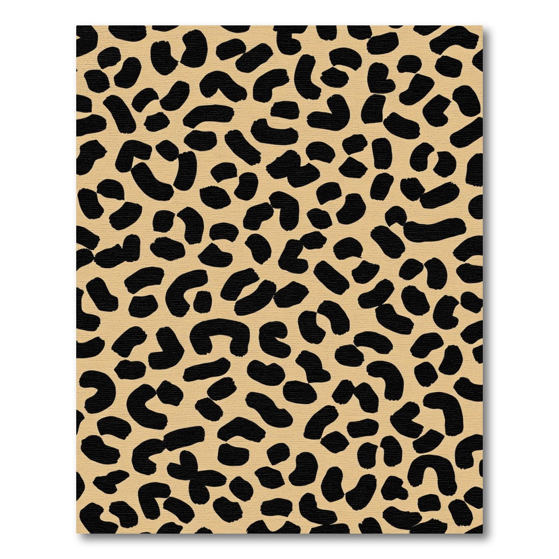 Bold Black Leopard Spots Khaki Rug