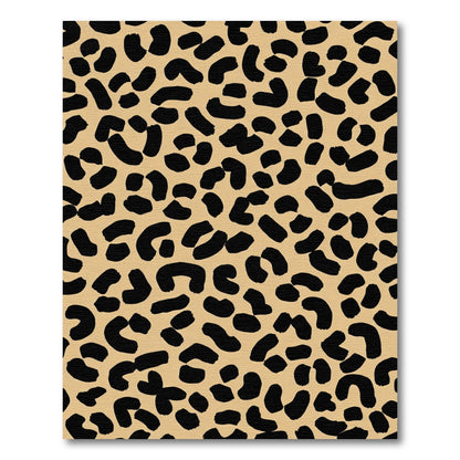 Bold Black Leopard Spots Khaki Rug