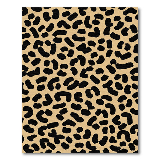 Bold Black Leopard Spots Khaki Rug