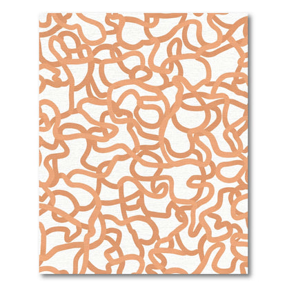 Terra Cotta Abstract Wavy Lines Rug