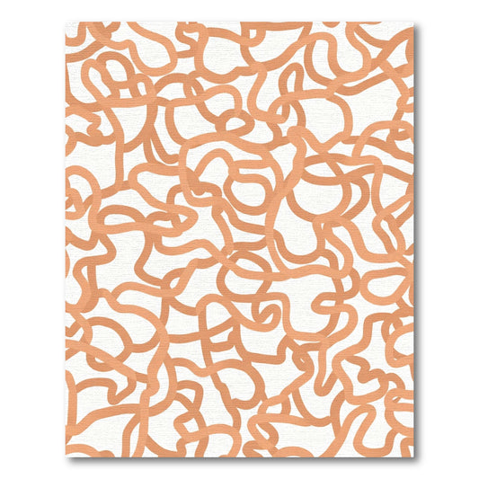 Terra Cotta Abstract Wavy Lines Rug