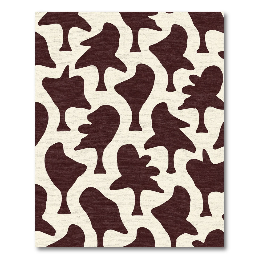 Brown Cream Abstract Blotchy Tree Shapes Rug