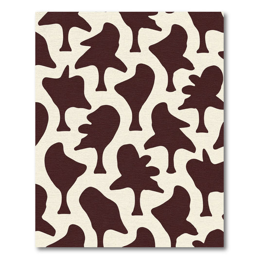 Brown Cream Abstract Blotchy Tree Shapes Rug