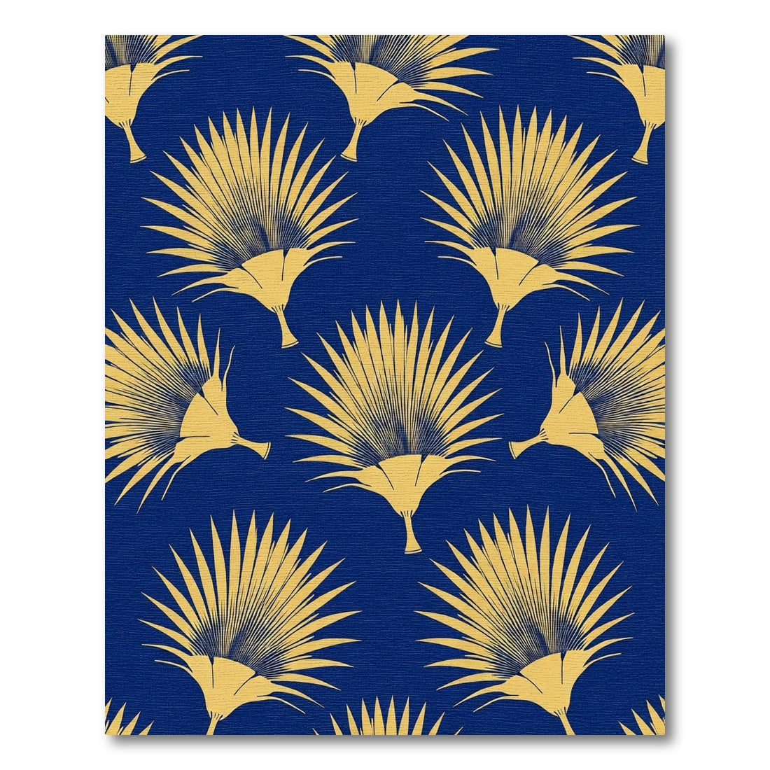Golden Tropical Fan Leaf Rug