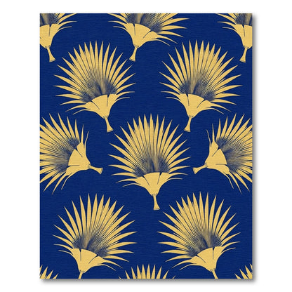 Golden Tropical Fan Leaf Rug