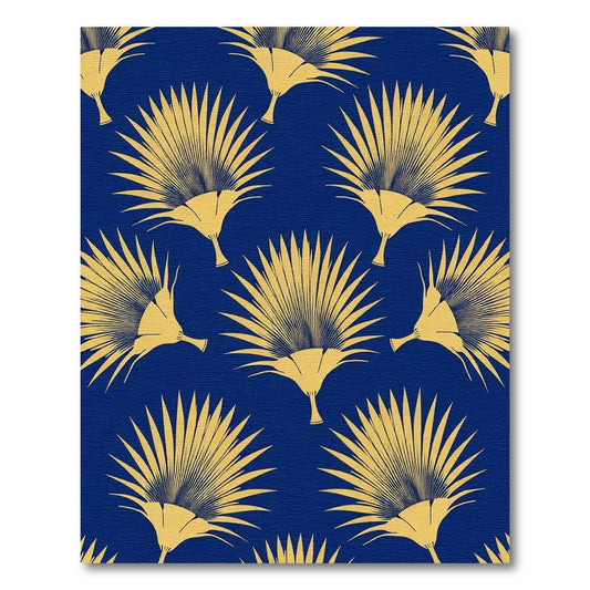 Golden Tropical Fan Leaf Rug