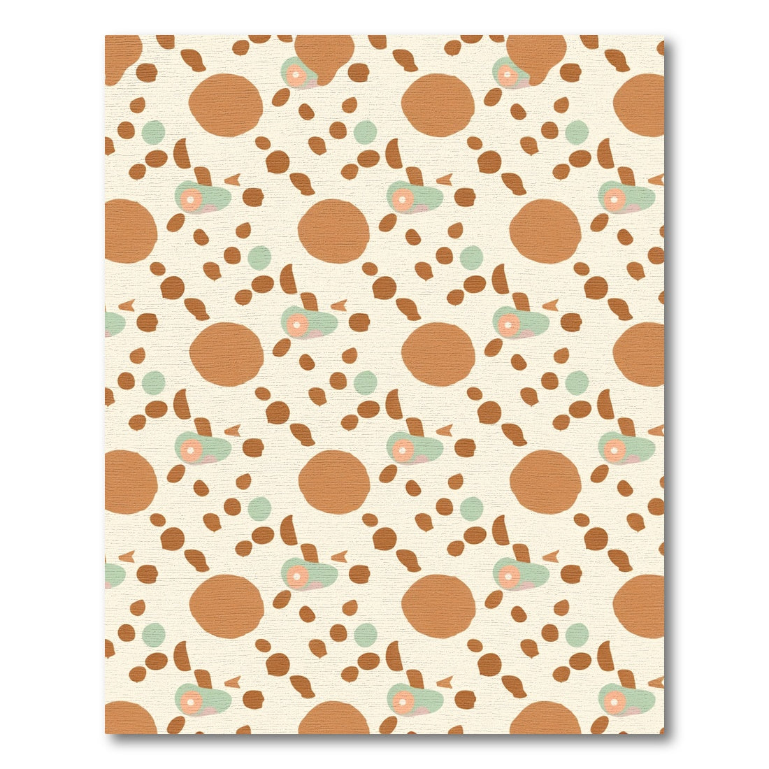 Cream brown abstract speckled eye oval Rug