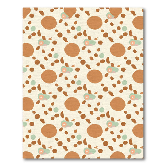 Cream brown abstract speckled eye oval Rug