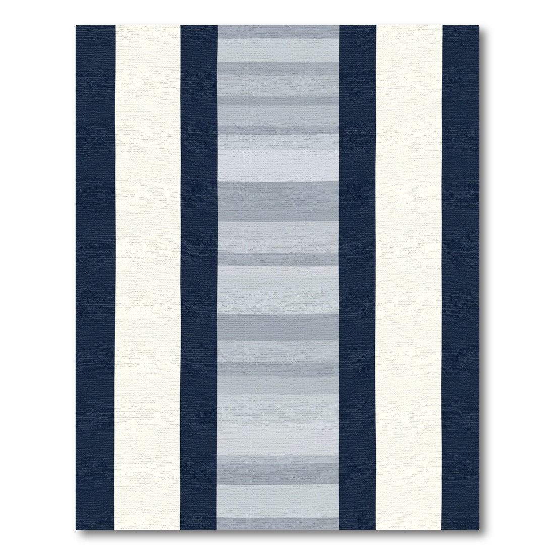 Navy White Gradient Stripe Rug