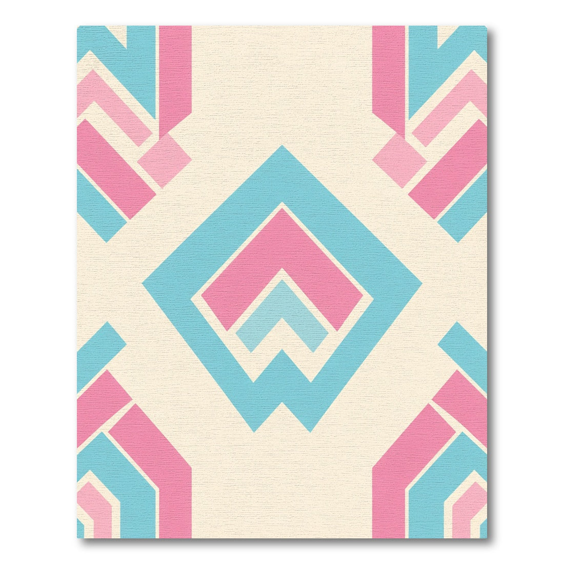 Soft Pink Blue Geometric Accordion Rug