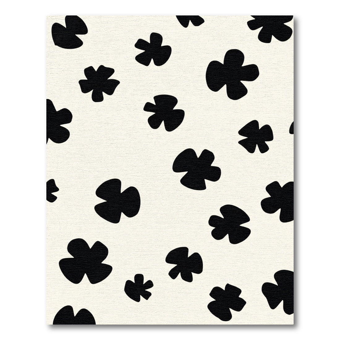 Soft Black Clover Scatter Rug