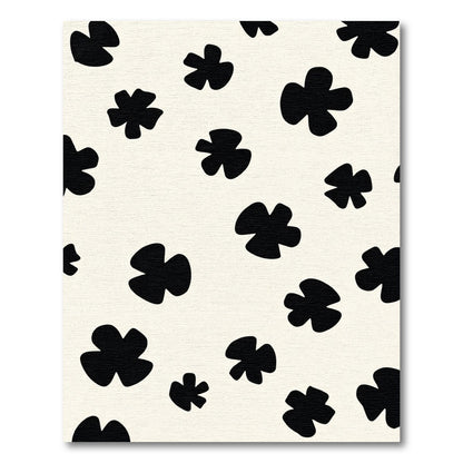 Soft Black Clover Scatter Rug
