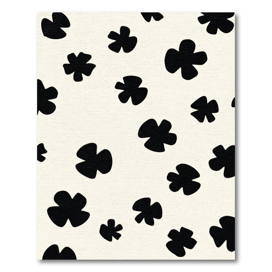 Soft Black Clover Scatter Rug