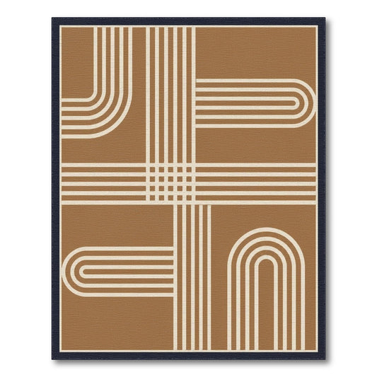 Geometric Tan Modern Area Rug