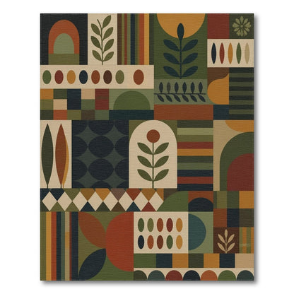 Multi-color and Patterns Multi-Color Geometric Leaf Area Rug