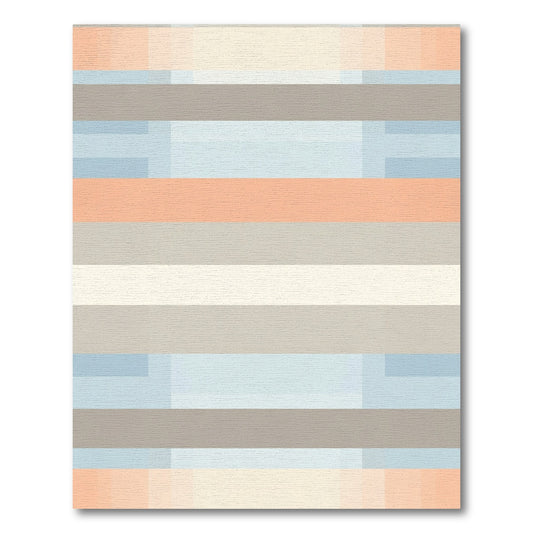 Soft Horizontal Stripe Block Rug
