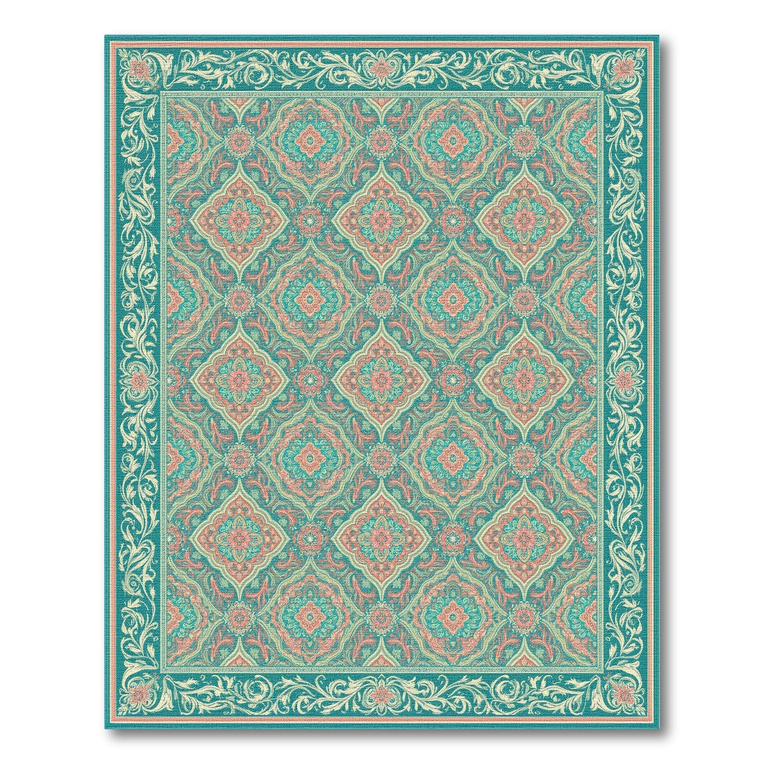 Teal Persian Medallion No. 27 Area Rug