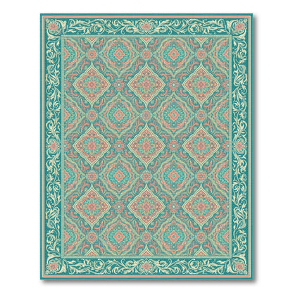 Teal Persian Medallion No. 27 Area Rug