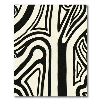 Monochrome Organic Stripe Flow Rug