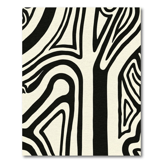 Monochrome Organic Stripe Flow Rug