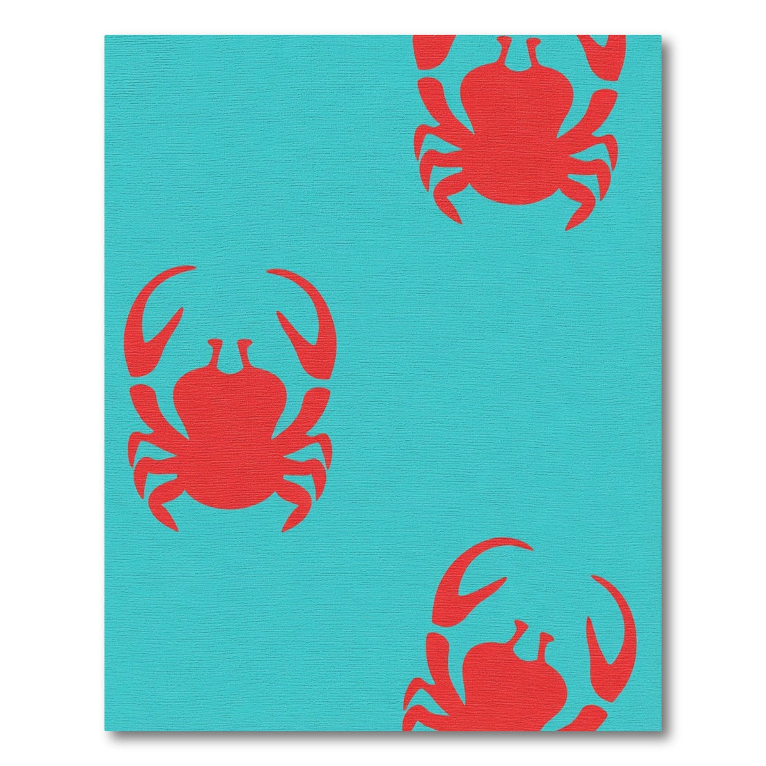 Crimson Crabs Turquoise Background Rug