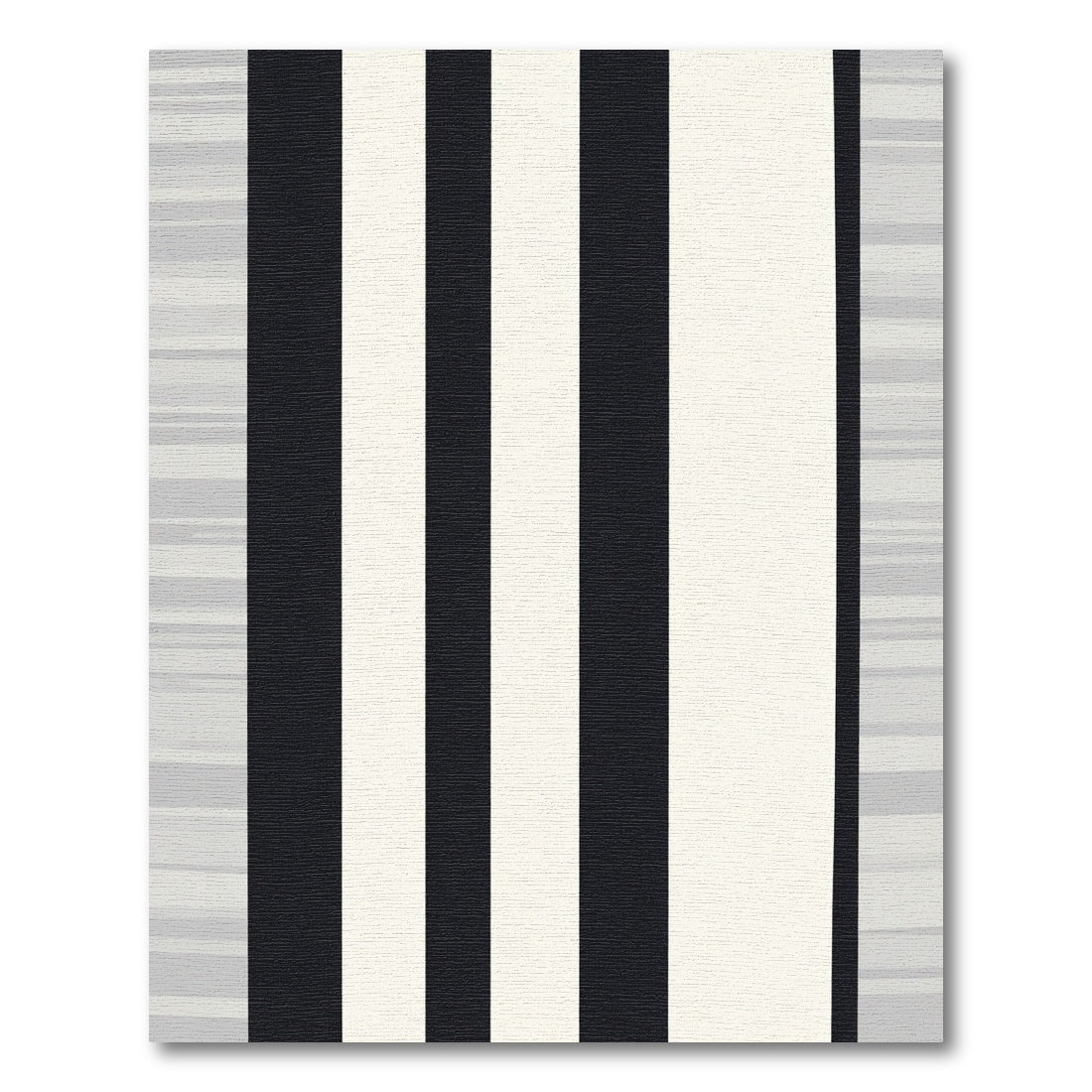 Bold Black White Vertical Lines Rug