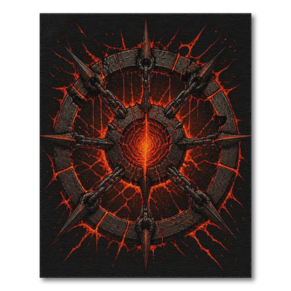 Spiked Inferno Chain Area Rug
