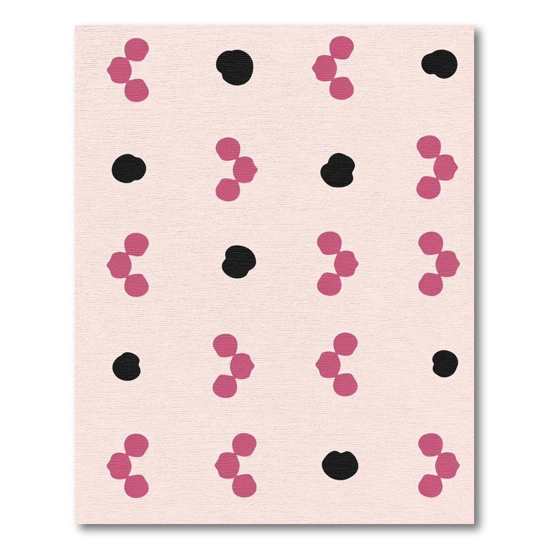 Pink Black Cluster Dot Arrangement Rug
