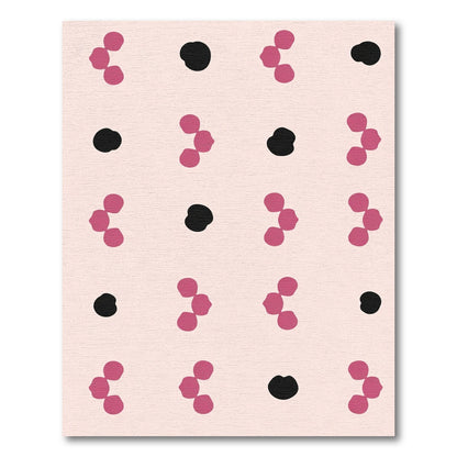 Pink Black Cluster Dot Arrangement Rug