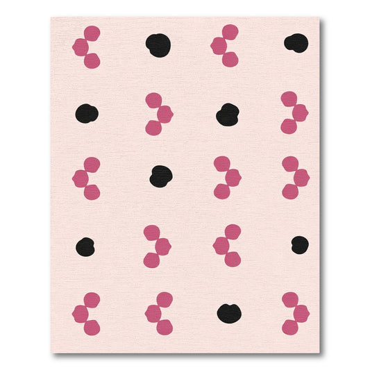 Pink Black Cluster Dot Arrangement Rug