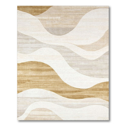 Ivory Beige Wavy Layers Rug