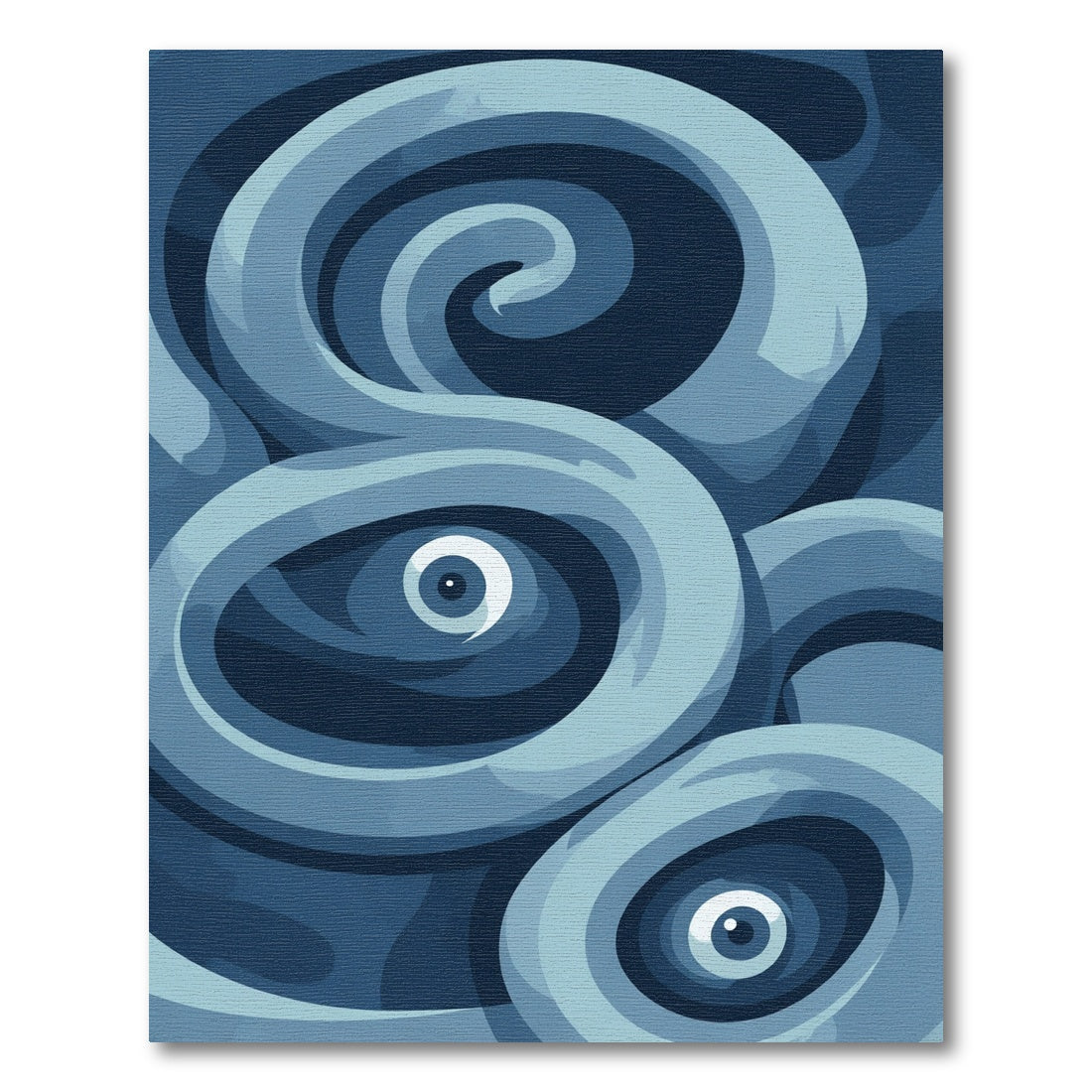 Deep Blue Swirl Eye Rug