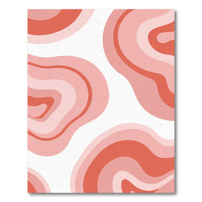 Coral Pink Swirl Abstract Rug