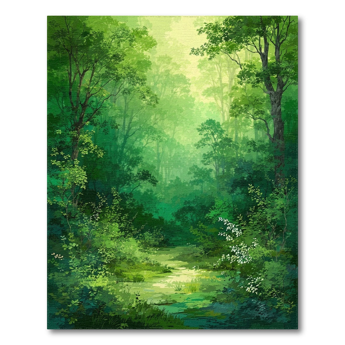 Verdant Forest Stream Area Rug