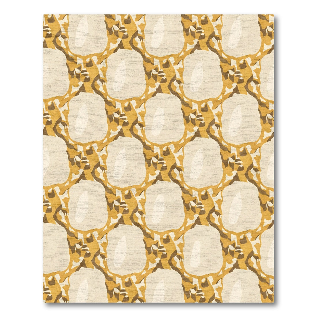 Golden Ochre Organic Grid Rug