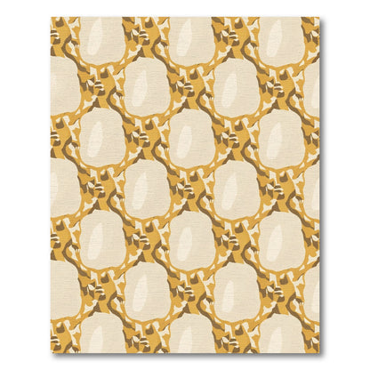 Golden Ochre Organic Grid Rug