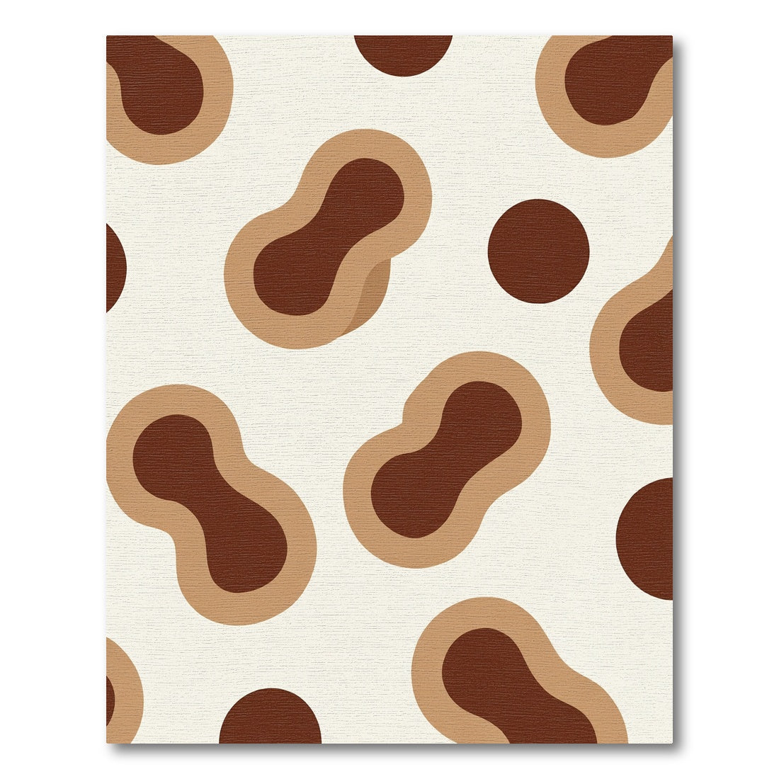 Abstract Coffee Bean Organic Shapes Rug