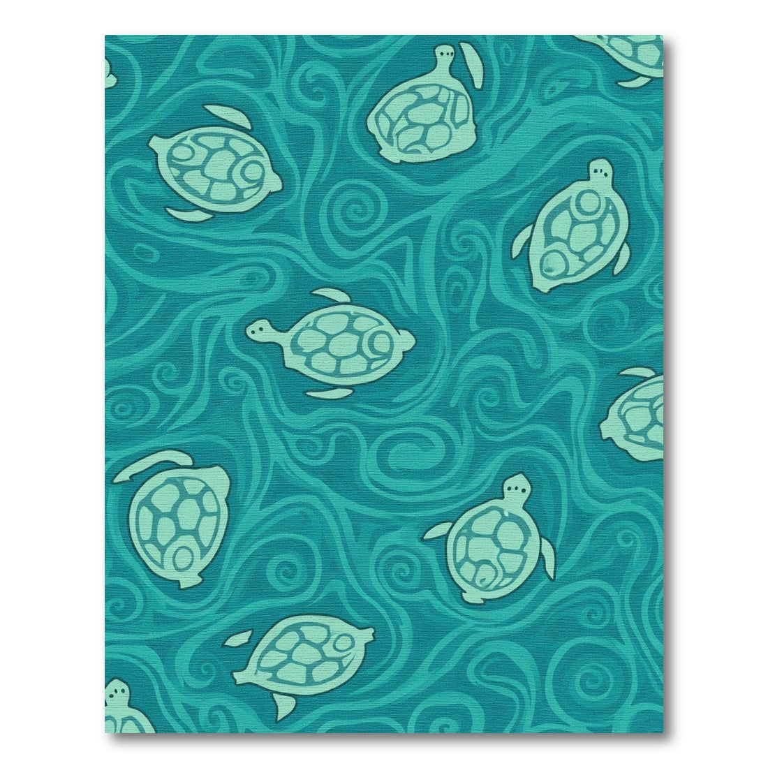 Teal Sea Turtle Swirls Rug
